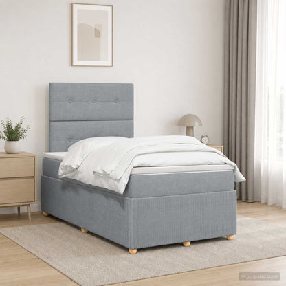 Boxspringbed met matras Lichtgrijs 120 x 200 cm Stof