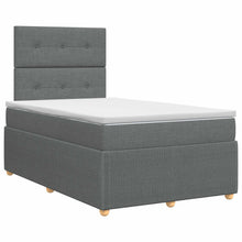 Boxspringbed met matras Donkergrijs 120 x 190 cm Stof