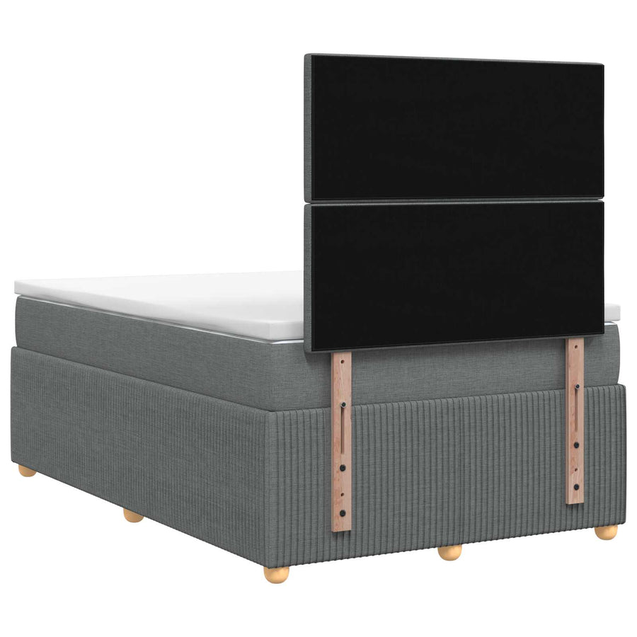Boxspringbed met matras Donkergrijs 120 x 190 cm Stof