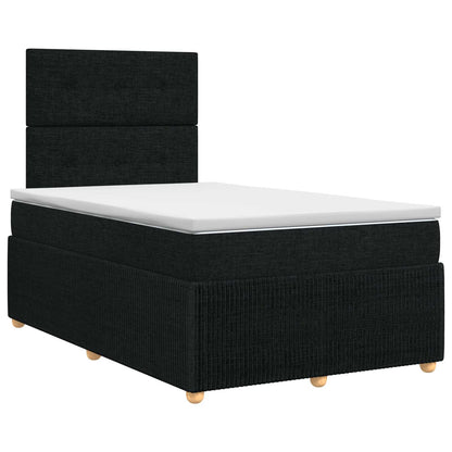 Boxspringbed met matras met hoofdeinde Zwart 120 x 190 cm Stof