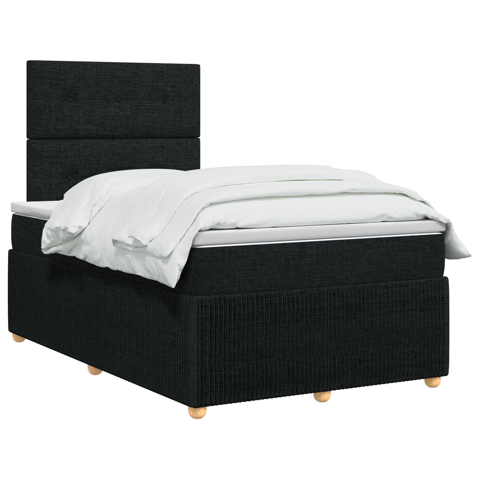 Boxspringbed met matras met hoofdeinde Zwart 120 x 190 cm Stof