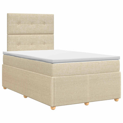 Boxspringbed met matras Crèmekleurig 120 x 190 cm Stof