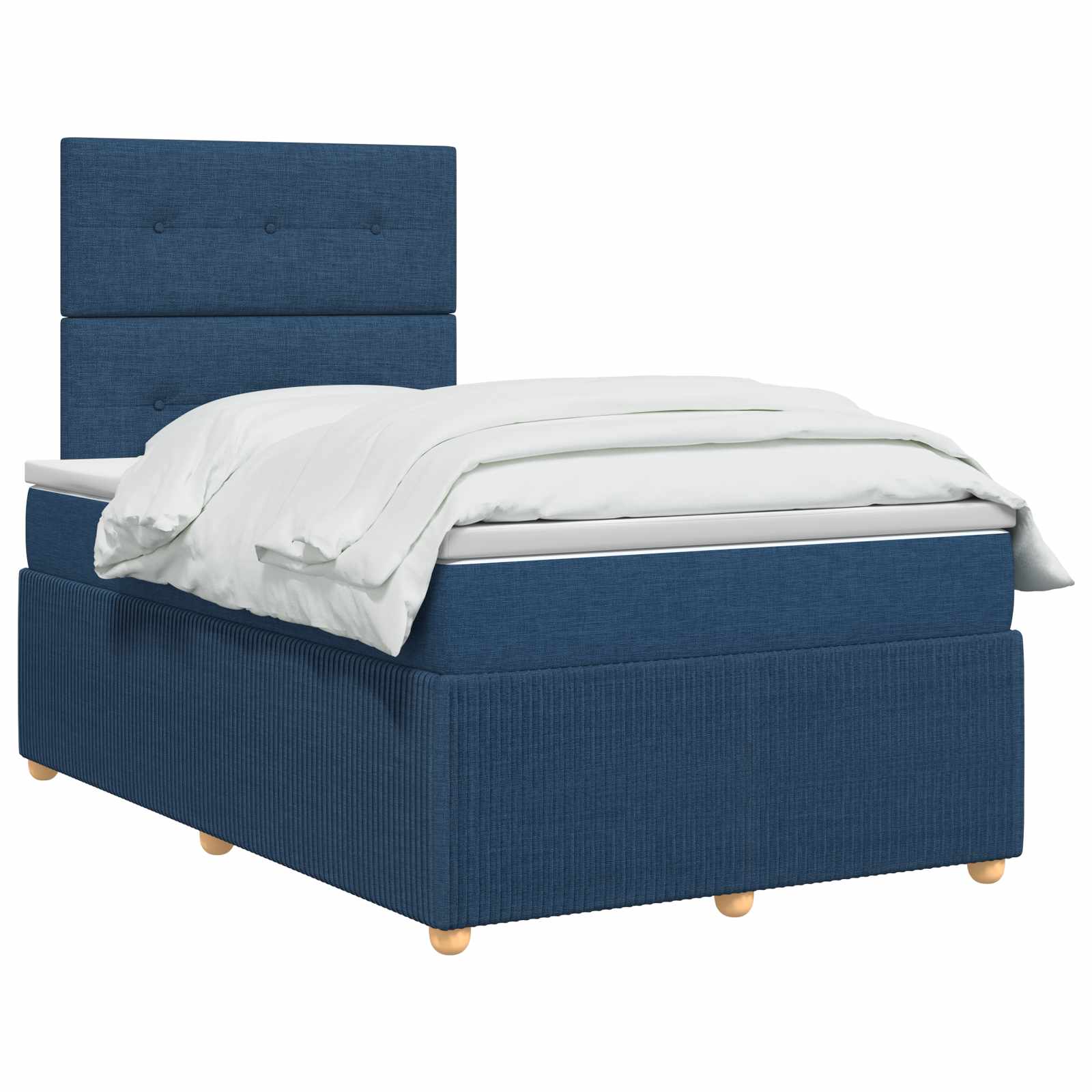 Boxspringbed met matras met hoofdeinde Blauw 120 x 190 cm Stof