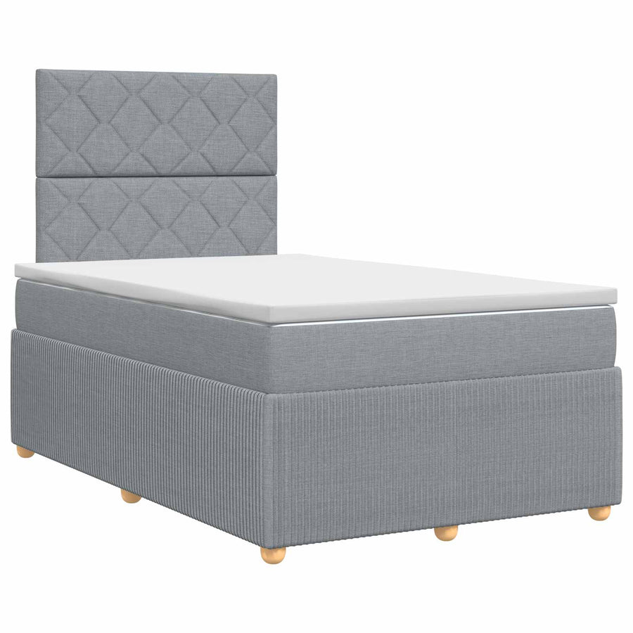Boxspringbed met matras Lichtgrijs 120 x 190 cm Stof