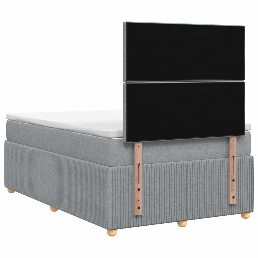 Boxspringbed met matras Lichtgrijs 120 x 190 cm Stof
