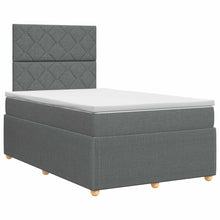 Boxspringbed met matras Donkergrijs 120 x 190 cm Stof