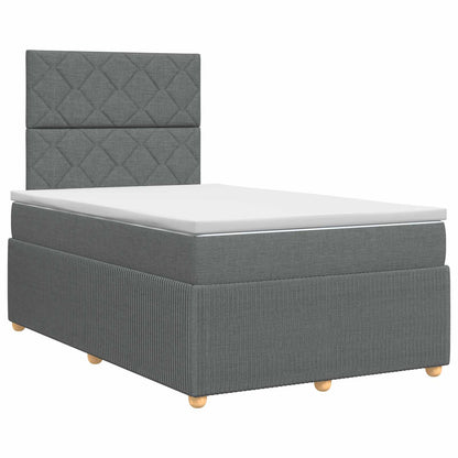 Boxspringbed met matras Donkergrijs 120 x 190 cm Stof