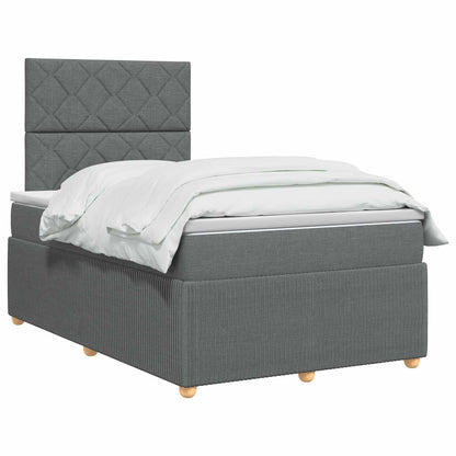Boxspringbed met matras Donkergrijs 120 x 190 cm Stof
