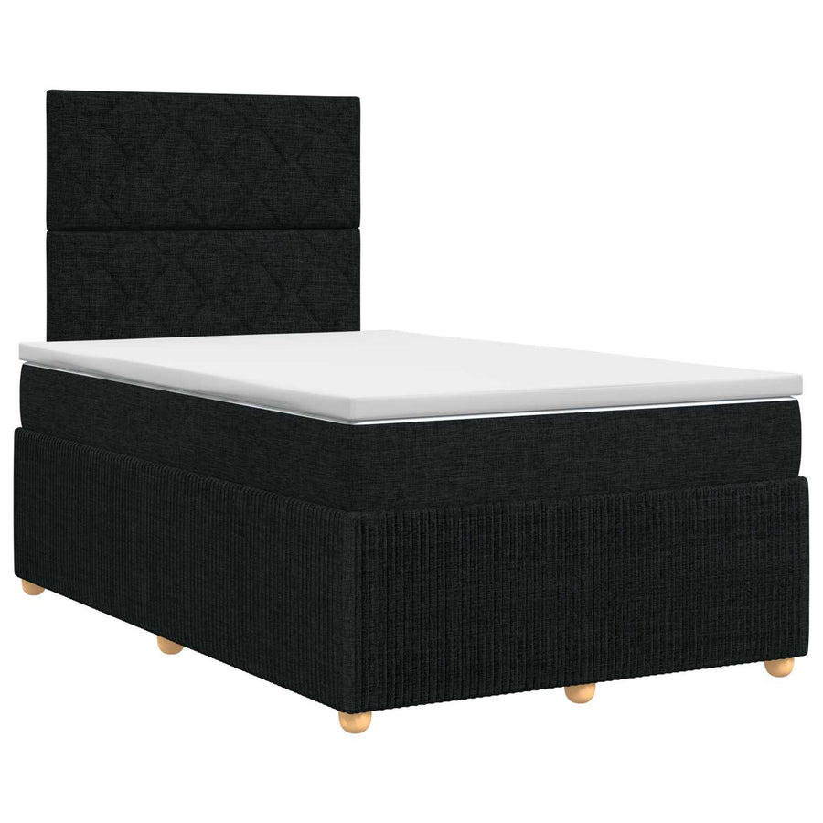Boxspringbed met matras met hoofdeinde Zwart 120 x 190 cm Stof