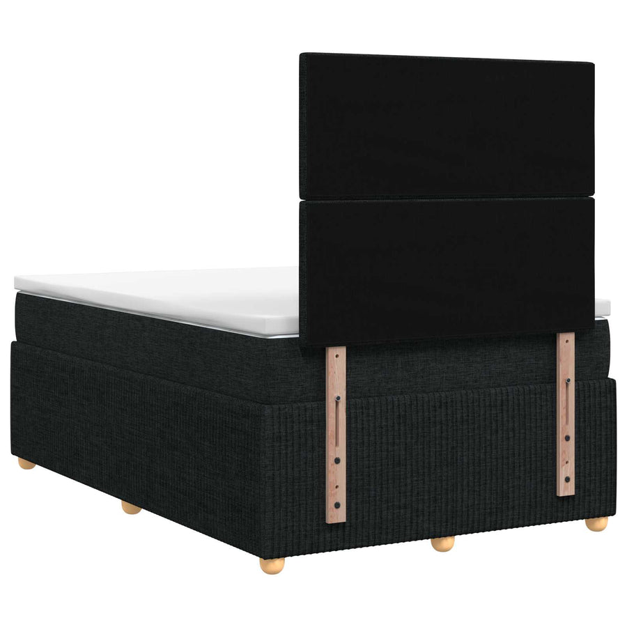 Boxspringbed met matras met hoofdeinde Zwart 120 x 190 cm Stof