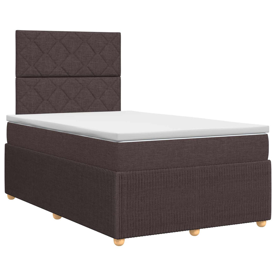 Boxspringbed met matras Donkerbruin 120 x 190 cm Stof