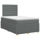 Boxspringbed met matras Donkergrijs 120 x 200 cm Stof