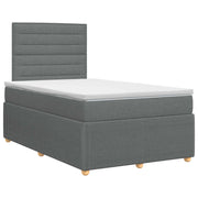 Boxspringbed met matras donkergrijs 120x200 cm stof