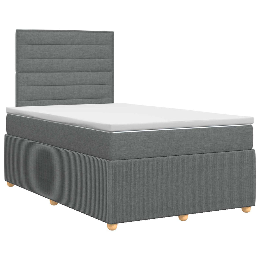 Boxspringbed met matras Donkergrijs 120 x 200 cm Stof