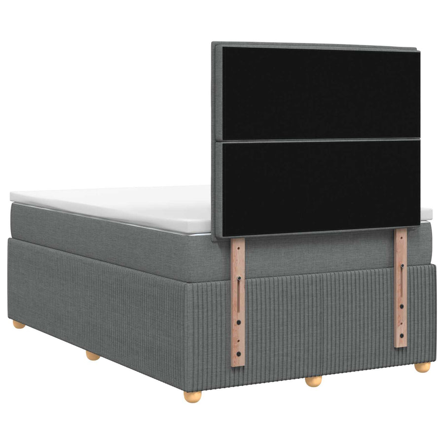 Boxspringbed met matras Donkergrijs 120 x 200 cm Stof