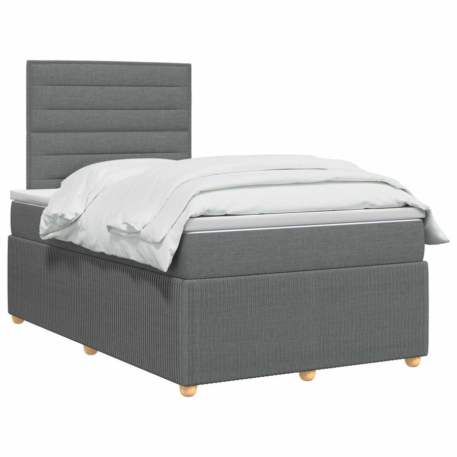 Boxspringbed met matras Donkergrijs 120 x 200 cm Stof