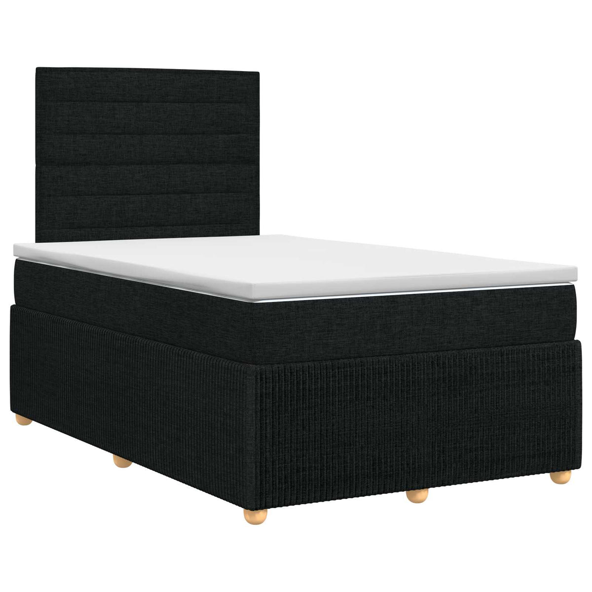 Boxspringbed met matras met hoofdeinde Zwart 120 x 200 cm Stof