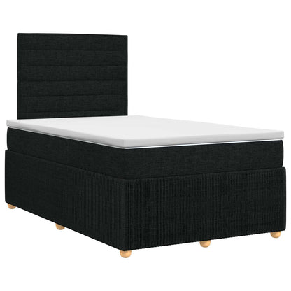 Boxspringbed met matras met hoofdeinde Zwart 120 x 200 cm Stof