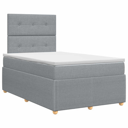 Boxspringbed met matras Lichtgrijs 120 x 200 cm Stof