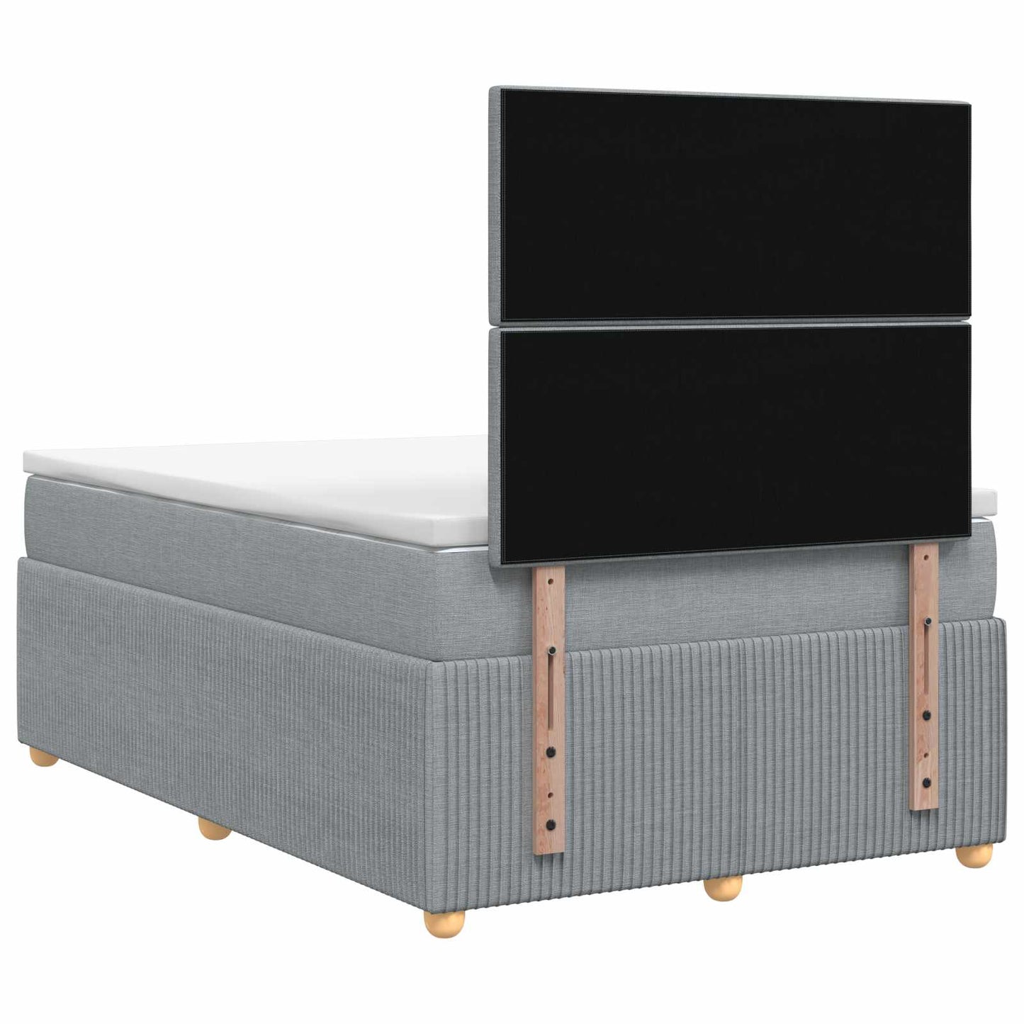 Boxspringbed met matras Lichtgrijs 120 x 200 cm Stof