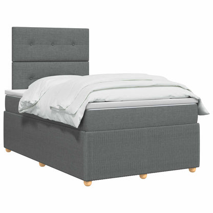 Boxspringbed met matras Donkergrijs 120 x 200 cm Stof