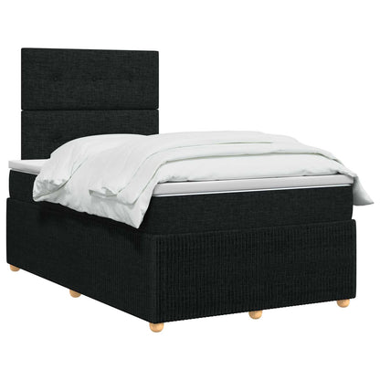 Boxspringbed met matras met hoofdeinde Zwart 120 x 200 cm Stof