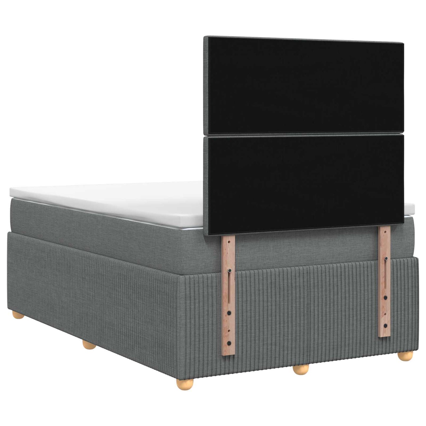 Boxspringbed met matras Donkergrijs 120 x 200 cm Stof
