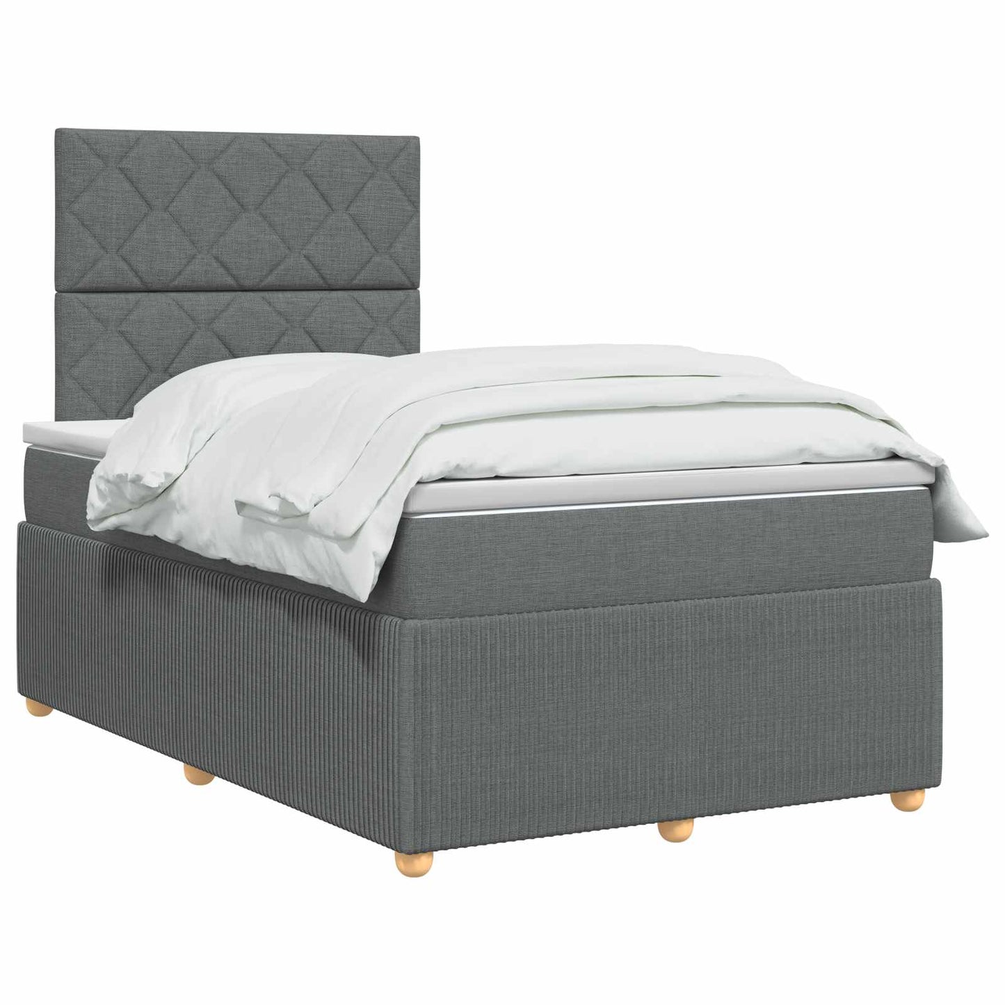 Boxspringbed met matras Donkergrijs 120 x 200 cm Stof