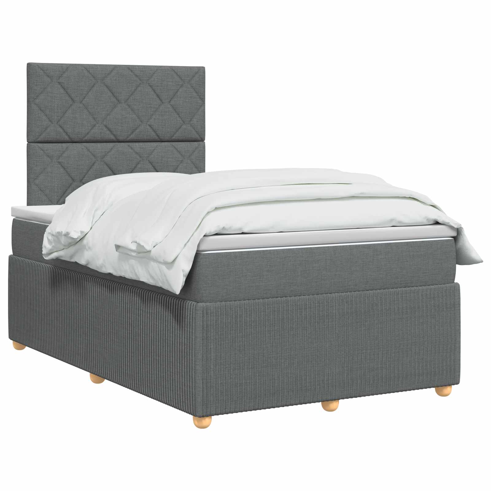 Boxspringbed met matras Donkergrijs 120 x 200 cm Stof