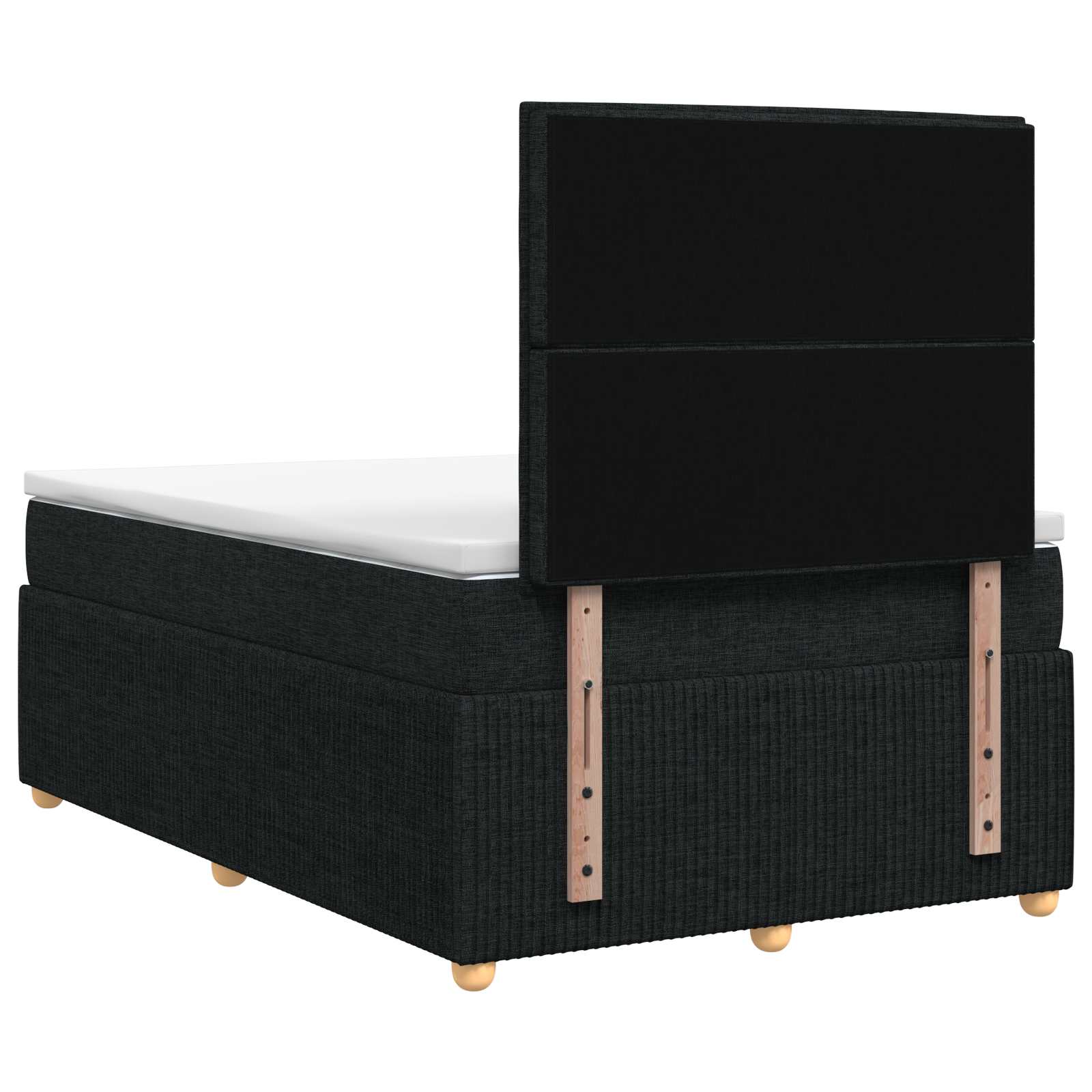 Boxspringbed met matras met hoofdeinde Zwart 120 x 200 cm Stof