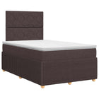 Boxspringbed met matras Donkerbruin 120 x 200 cm Stof