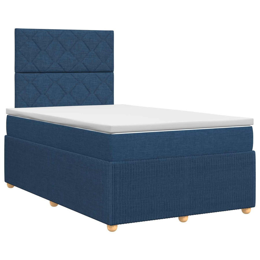 Boxspringbed met matras met hoofdeinde Blauw 120 x 200 cm Stof