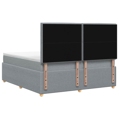 Boxspringbed met matras Lichtgrijs 140 x 190 cm Stof