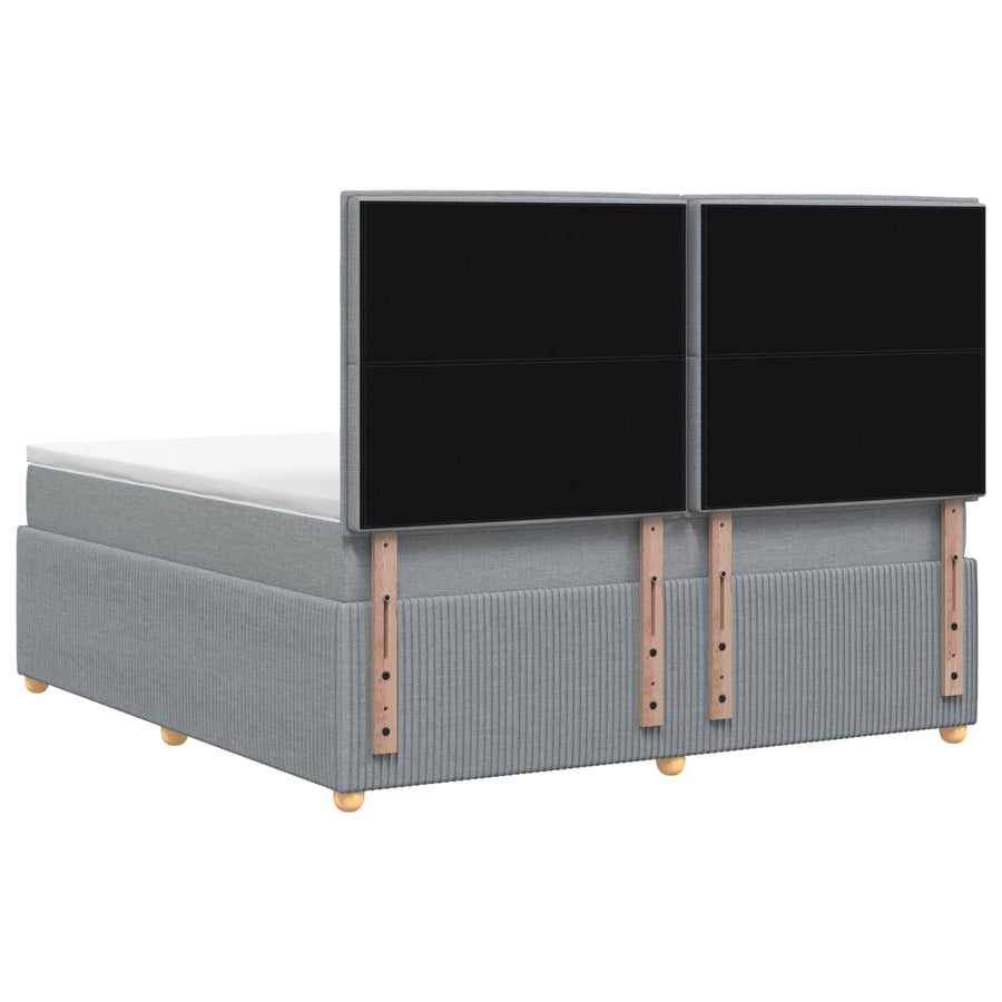 Boxspringbed met matras Lichtgrijs 140 x 190 cm Stof