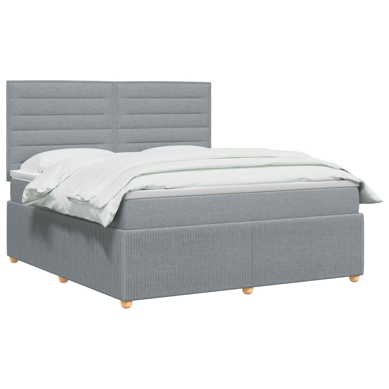 Boxspringbed met matras Lichtgrijs 140 x 190 cm Stof