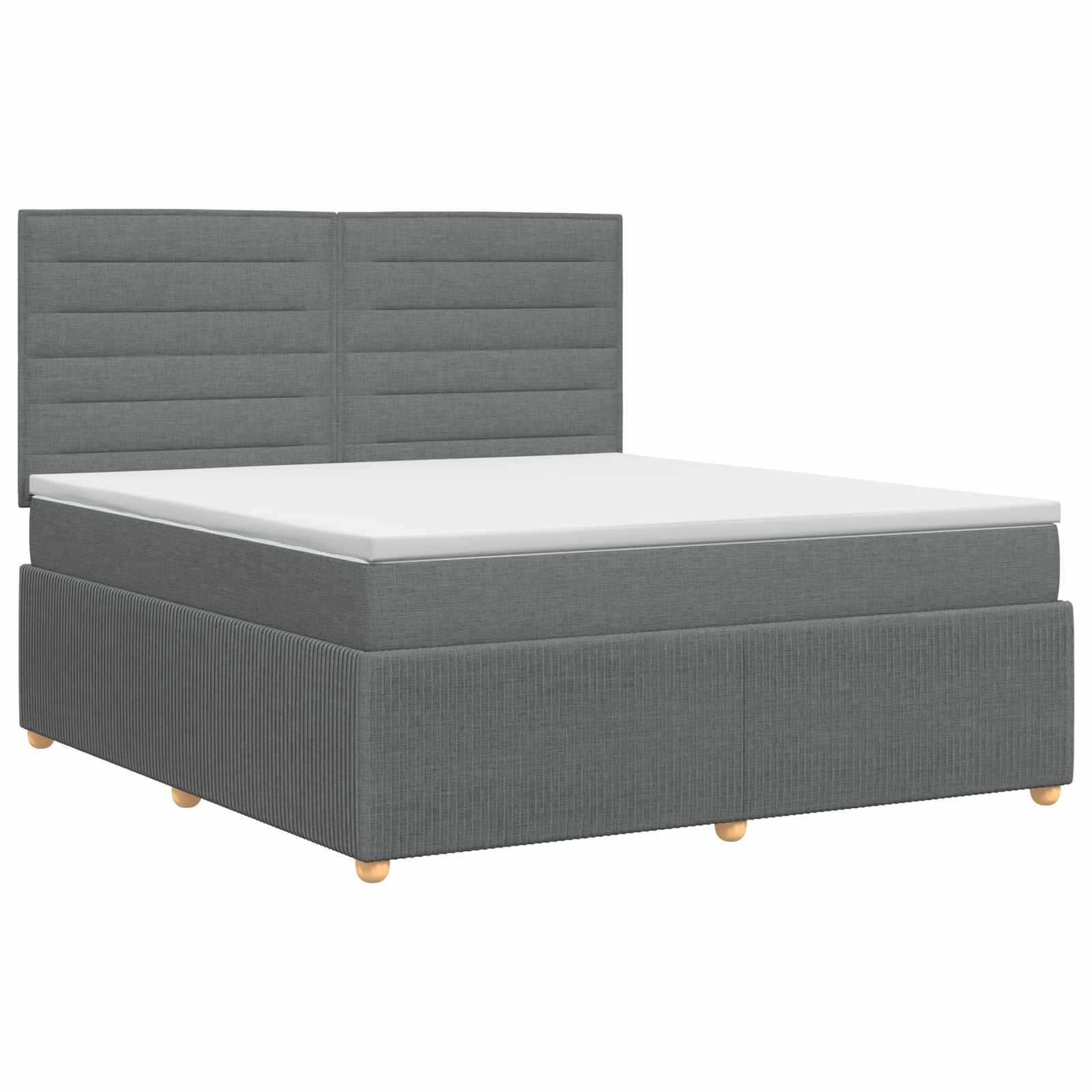 Boxspringbed met matras Donkergrijs 140 x 190 cm Stof