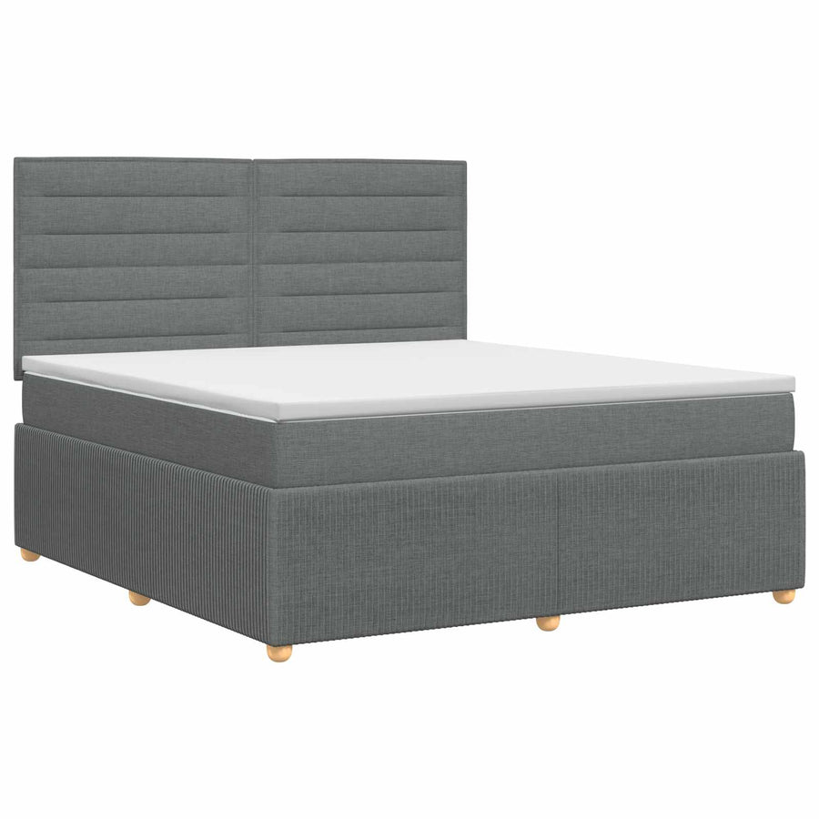 Boxspringbed met matras Donkergrijs 140 x 190 cm Stof