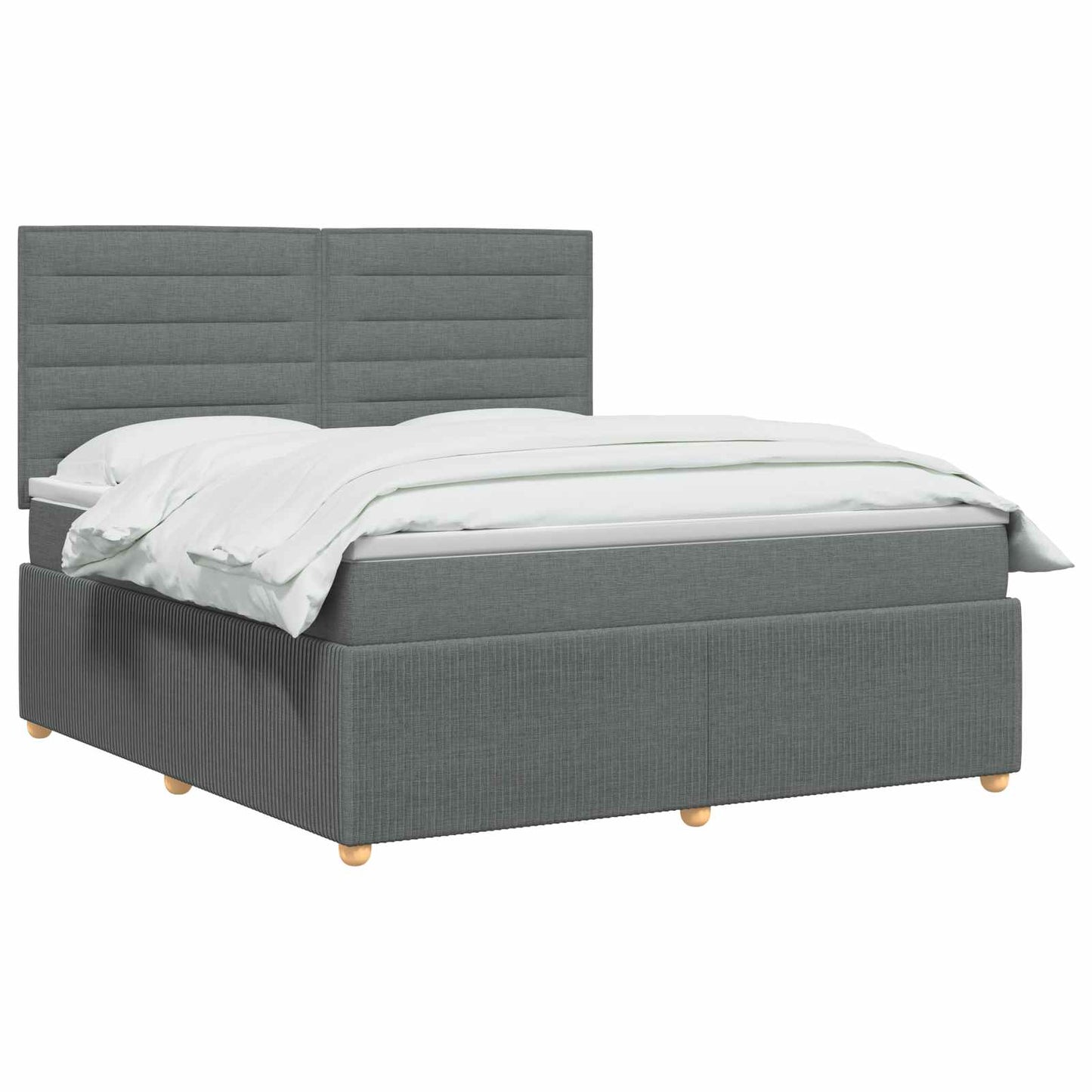 Boxspringbed met matras Donkergrijs 140 x 190 cm Stof