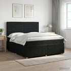 Boxspringbed met matras met hoofdeinde Zwart 160 x 200 cm Stof