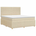 Boxspringbed met matras Crèmekleurig 140 x 190 cm Stof