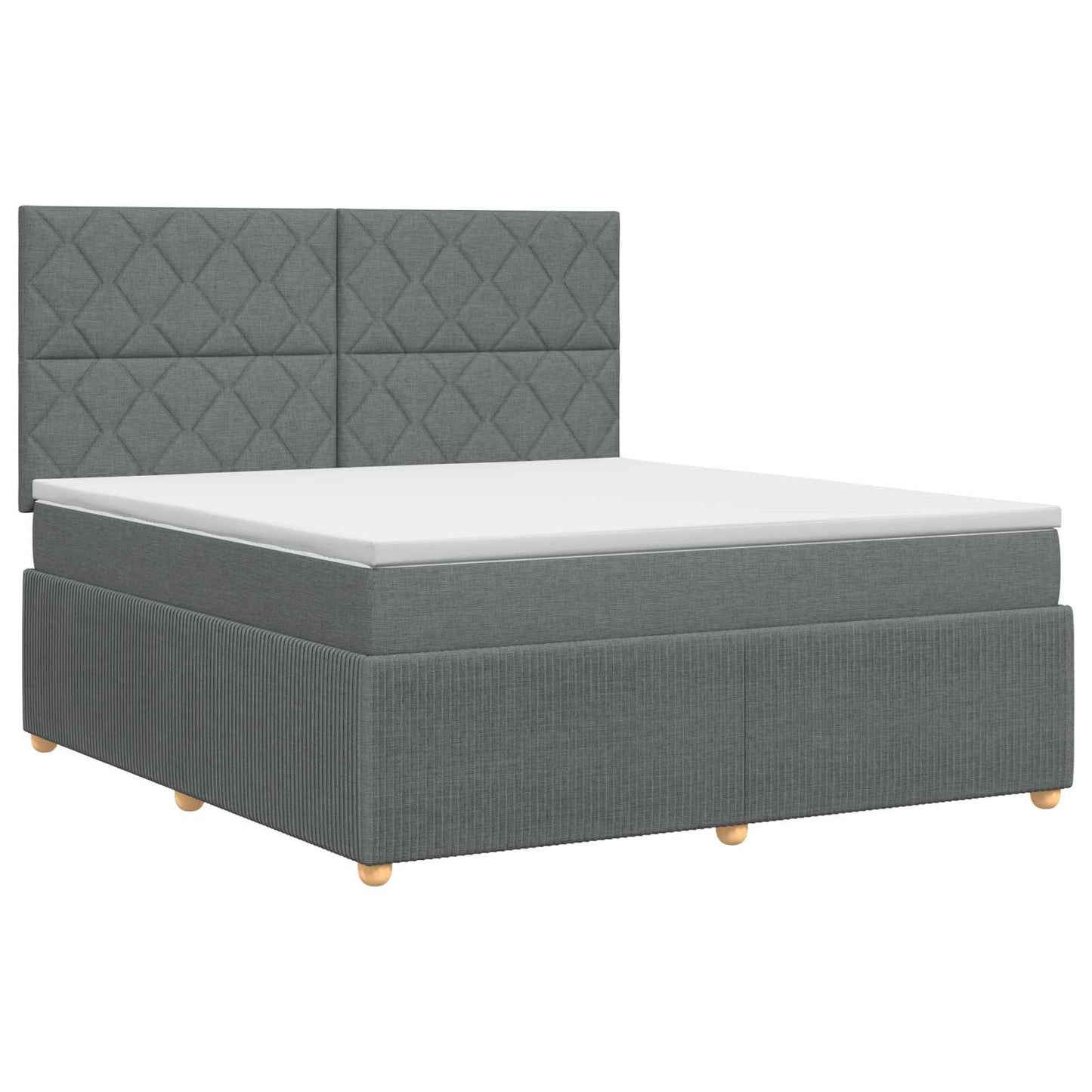 Boxspringbed met matras Donkergrijs 140 x 190 cm Stof