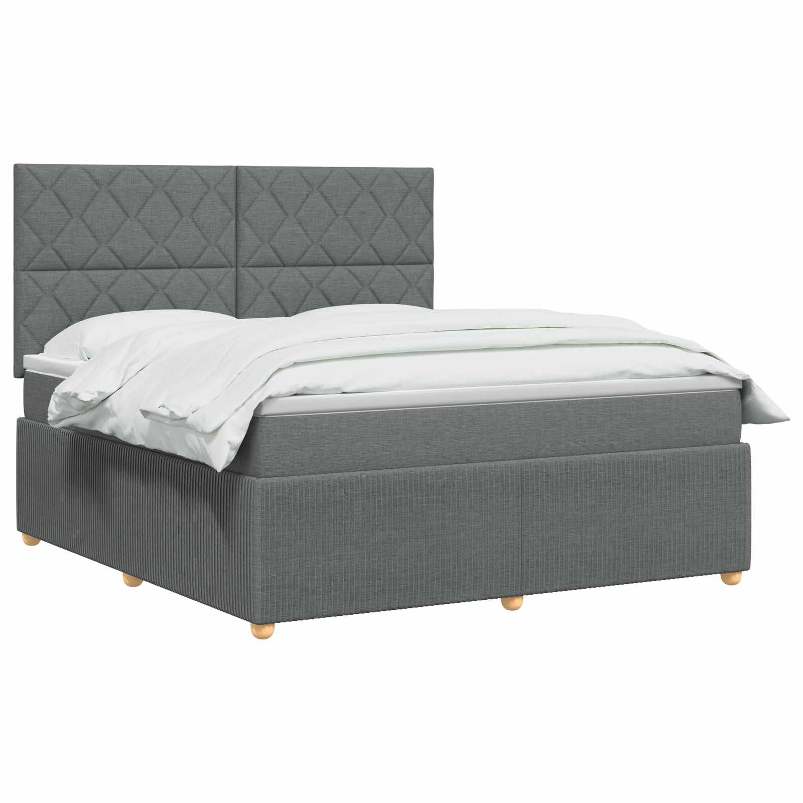 Boxspringbed met matras Donkergrijs 140 x 190 cm Stof