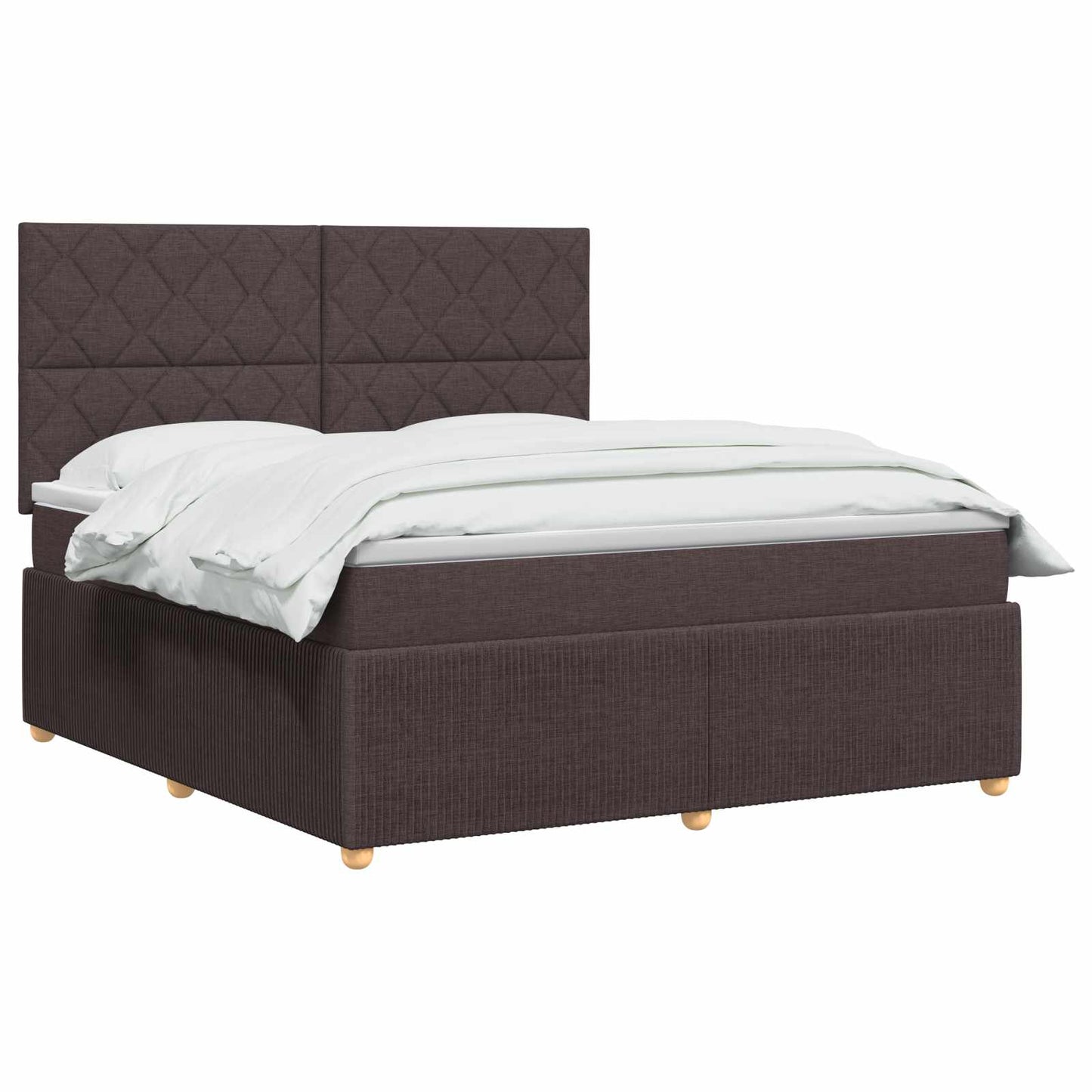 Boxspringbed met matras Donkerbruin 140 x 190 cm Stof