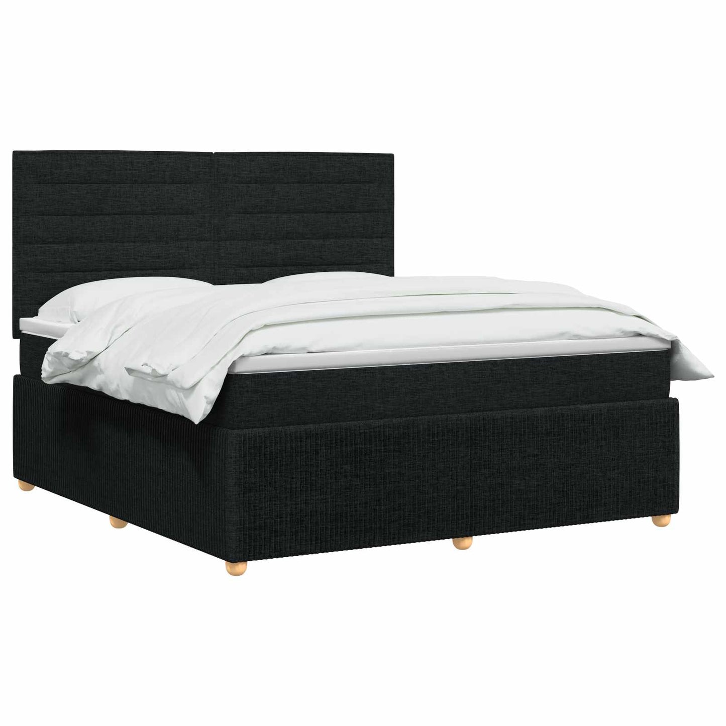 Boxspringbed met matras met hoofdeinde Zwart 140 x 200 cm Stof