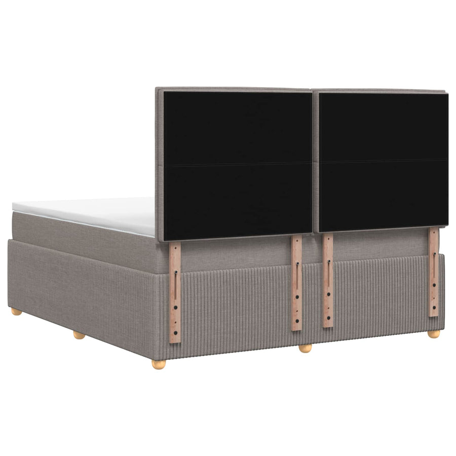 Boxspringbed met matras met hoofdeinde Taupe 140 x 200 cm Stof