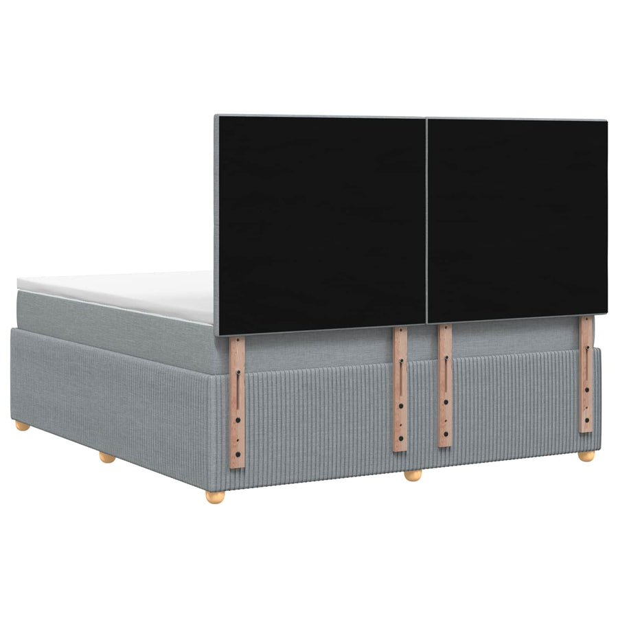 Boxspringbed met matras Lichtgrijs 140 x 200 cm Stof