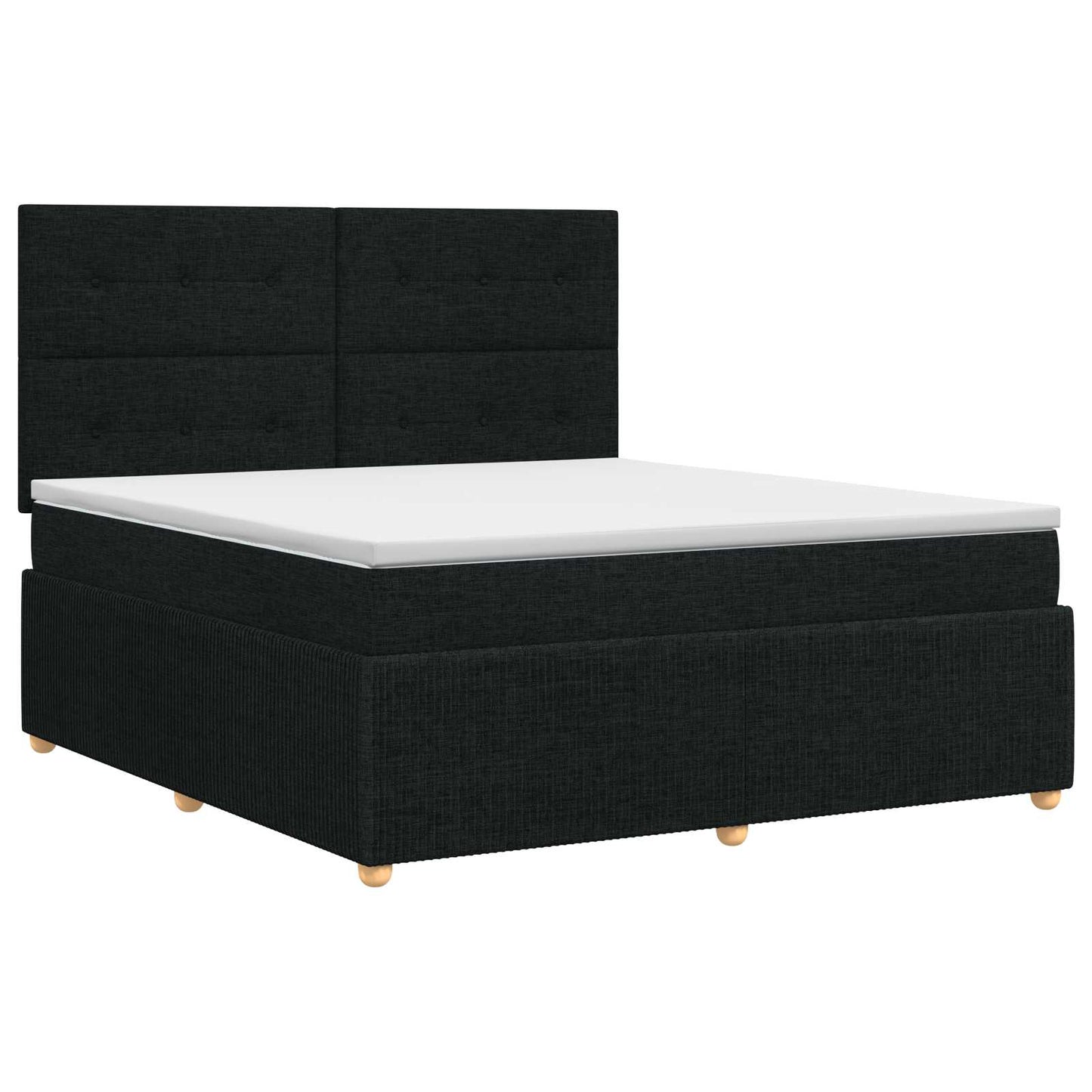 Boxspringbed met matras met hoofdeinde Zwart 140 x 200 cm Stof
