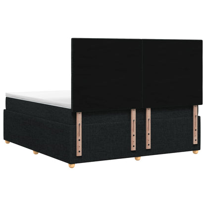 Boxspringbed met matras met hoofdeinde Zwart 140 x 200 cm Stof