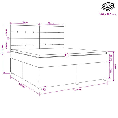 Boxspringbed met matras met hoofdeinde Zwart 140 x 200 cm Stof