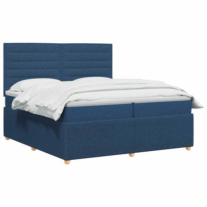 Boxspringbed met matras met hoofdeinde Blauw 140 x 200 cm Stof